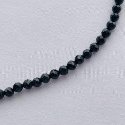 Бусы из черной Шпинели с подвеской "Фианит" 45 см +