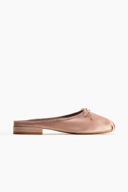 Ballet-inspired satin mules