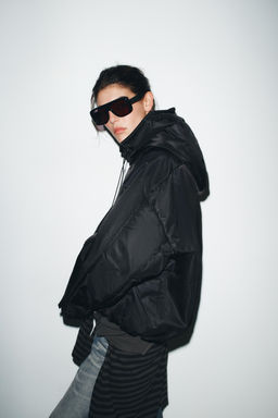 WATER-REPELLENT WINDPROOF PUFFER JACKET WITH HOODIE - Zara фото 3