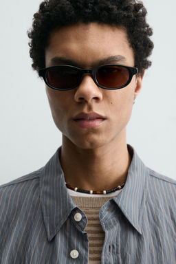 CAMISA FLUIDA RAYAS / Azul lavado - Zara фото 5