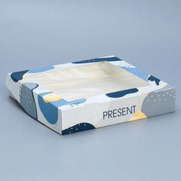 Цена за 5 шт. Кондитерская упаковка, коробка с ламинацией «Present», 20 х 20 х 4 см