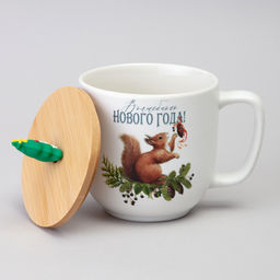 КРУЖКА LEFARD WINTER STORY 390МЛ С БАМБУКОВОЙ КРЫШКОЙ  фото 3