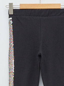 Beli Lastikli Pul ??lemeli Pamuklu K?z ?ocuk Tayt - Waikiki фото 3