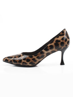 06-A43A-541PC BLACK/LEOPARD Туфли женские "Лодочки" (натуральная кожа)