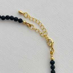 Бусы из Обсидиана и Хромдиопсида огранка 38 см +