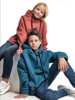 Худи one size с начесом UD 8018 терракот - Mini maxi фото 11