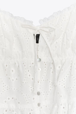 TOP WITH CUTWORK EMBROIDERY - Zara фото 7