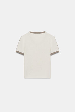 CAMISETA R?STICA CONTRASTE / Crudo / Beige - Zara фото 6