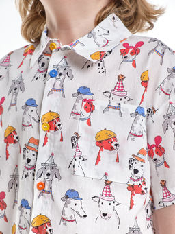 Рубашка цветная для мальчика 33-58760 белый/цветной - Mini maxi фото 3