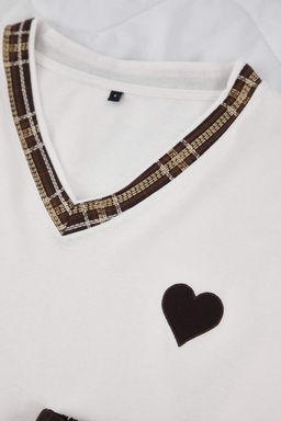 Siyah %100 Pamuklu Kalpli Ekoseli Orme Pijama Tak?m? THMAW26PT00063