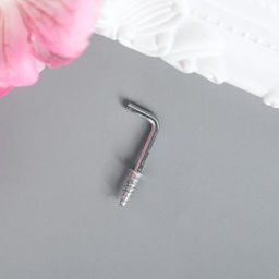 Цена за 2 шт. Крючок металл, набор 40 шт., серебро, 2.5×0.5 см, МИКС