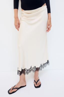 MAMA Falda lencera con ribete de encaje - H&m фото 6