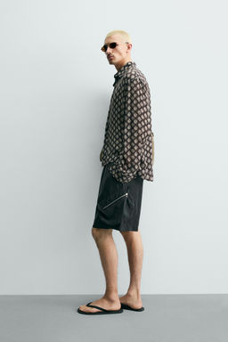 CAMISA FLUIDA ESTAMPADO GEOM?TRICO / Marr?n - Zara фото 4