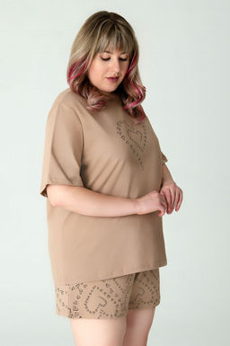 Арт. 9163 Пижама с шортами 50-58 (5 шт) Цвет:коричневый - Калинка фото 8