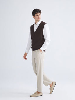 Standart Kal?p V Yaka Erkek Triko Yelek