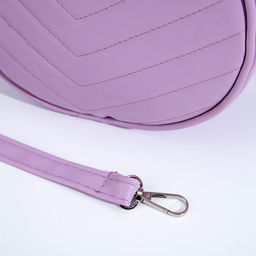Сумка женская круглая из искусственной кожи, 18×18 см, сиреневая