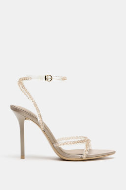 SANDALIA TAC?N APLIQUES / Gris Topo
