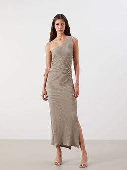 Tek Omuz B?zg?l? Elbise