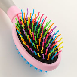 Двусторонняя щётка - расческа с волнистыми зубьями, средняя, 6 х 19 см, розовая - Пижон фото 3