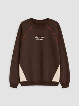 Bask?l? Erkek ?ocuk Sweatshirt