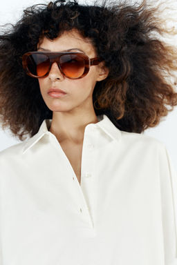 CAMISETA COMBINADA ALGOD?N / Blanco - Zara фото 3