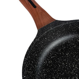 51472 WERNER Сковорода блинная DONO 28,0x2,5 см с индукционным дном, с двухслойным мраморным антипригарным покрытием Pfluon, бакелитовая ручка с покрытием Soft Touch. Материал: литой алюминий. Толщина  фото 5
