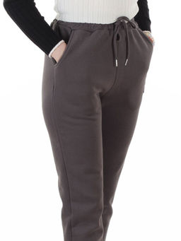 MD54 DK. GRAY Брюки спортивные утепленные женские (85% хлопок, 10% полиэстер, 5% спандекс)