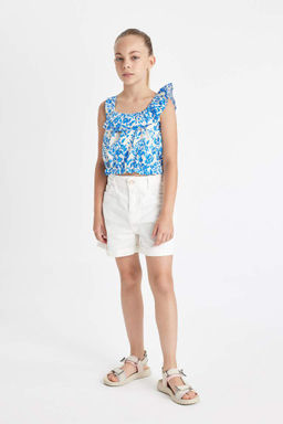 Блузка без рукавов с узором для девочки - Defacto фото 2