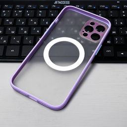 Чехол LuazON для iPhone 12 Pro Max, поддержка MagSafe, с окантовкой, пластиковый,фиолетовый - Luazon home фото 3