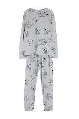 Trendyolmilla Gri Melanj Pamuklu Hayvan Desenli Orme Pijama Tak?m? THMAW25PT00020
