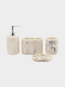 Набор для ванной «Мгновение», 4 предмета, дозатор, 2 стакана, мыльница