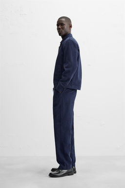 REGULAR FIT LYOCELL/COTTON TROUSERS - Zara фото 4