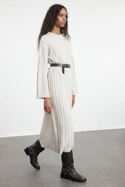 Tas Maxi Triko Sac Orgulu Genis Kal?p Elbise TWOAW25EL00078