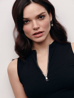 CONTE Боди в рубчик с воротником-стойкой на молнии LBD 1623 black black