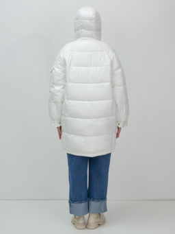 Куртка зимняя женская с капюшоном модная белого цвета 7341Bl - Visdeer фото 10
