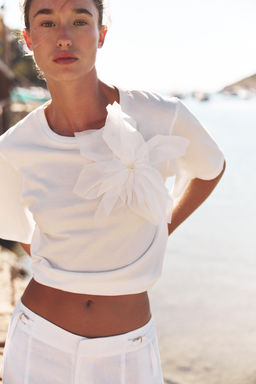 VOLUMINOUS FLORAL T-SHIRT - Zara фото 9