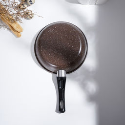 Сковорода Rock, d=21 см, пластиковая ручка, антипригарное покрытие, углеродитсая сталь, коричневая