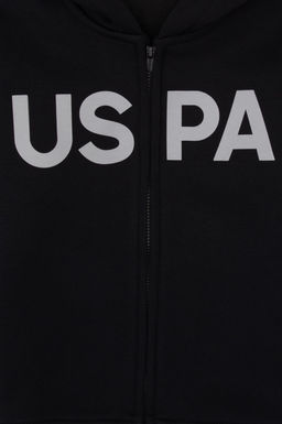 Erkek _ocuk Siyah Basic Kap__onlu Sweatshirt - U.s. polo assn фото 4