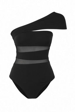 Trendyolmilla Siyah Capraz Tek Omuz Tul Detayl? Mayo TBESS25MA00128  фото 5