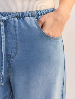 Широкие джинсы с регулируемым поясом из тенселя ZR2605092358-101 / Zarina