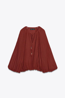 TASSEL PLEATED BLOUSE - Zara фото 9