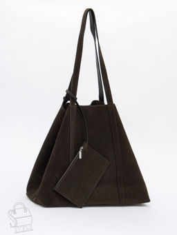 Сумка женская кожаная 1029M gray a green Polina&Eiterou