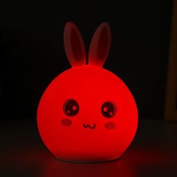Фигурка светящаяся RISALUX «Антистресс зайчонок», мякиш, ночник, силикон, 4×LED, USB, 16×11×10.5 см
