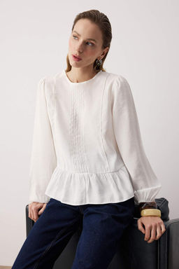 Ekru Aksesuar Detayl? Dokuma Bluz TWOAW26BZ00299