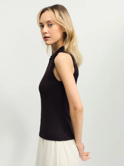 Вязаный топ из вискозы без рукавов ZR2604013301-27 / Zarina  фото 4