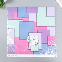 Цена за 5 шт. Бумага для скрапбукинга двусторонняя «Яркая геометрия», плотность 180 г, 30.5×32 см