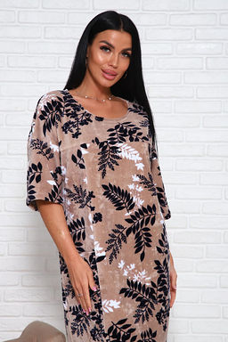 Туника велюровая (01019, бежевый)