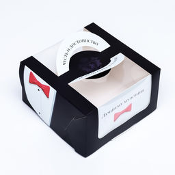 Коробка под бенто - торт с окном Честь и достоинство, 14?14?8 см