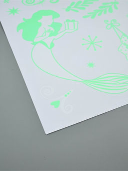 Наклейки интерьерные Новогодние, со светящимся слоем, 35 ? 50 см, 2 листа