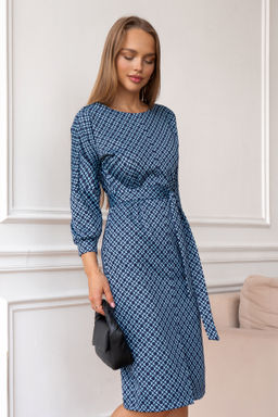Платье Open Style 5808 черный/голубой